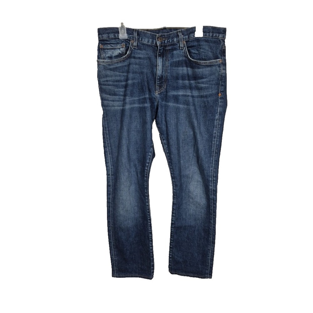 imogene + willie Slim Straight Blue Jeans with Subtle Fading